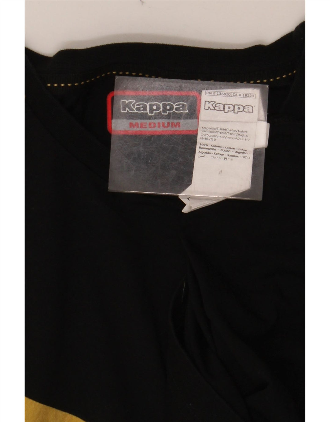 KAPPA muška majica kratkih rukava s grafičkim motivima srednje crne boje, pamuk