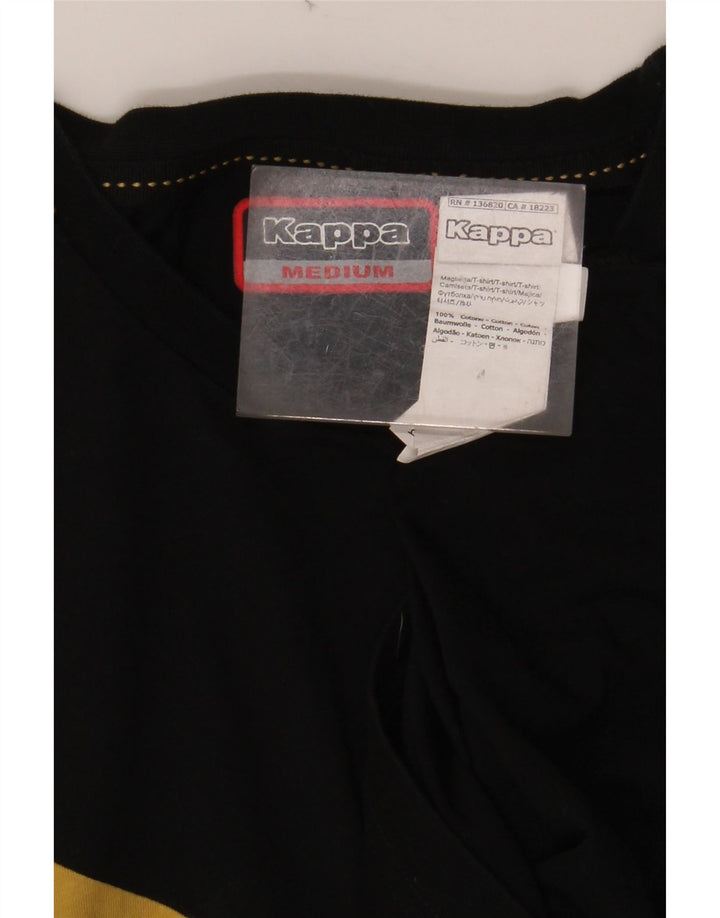 KAPPA muška majica kratkih rukava s grafičkim motivima srednje crne boje, pamuk