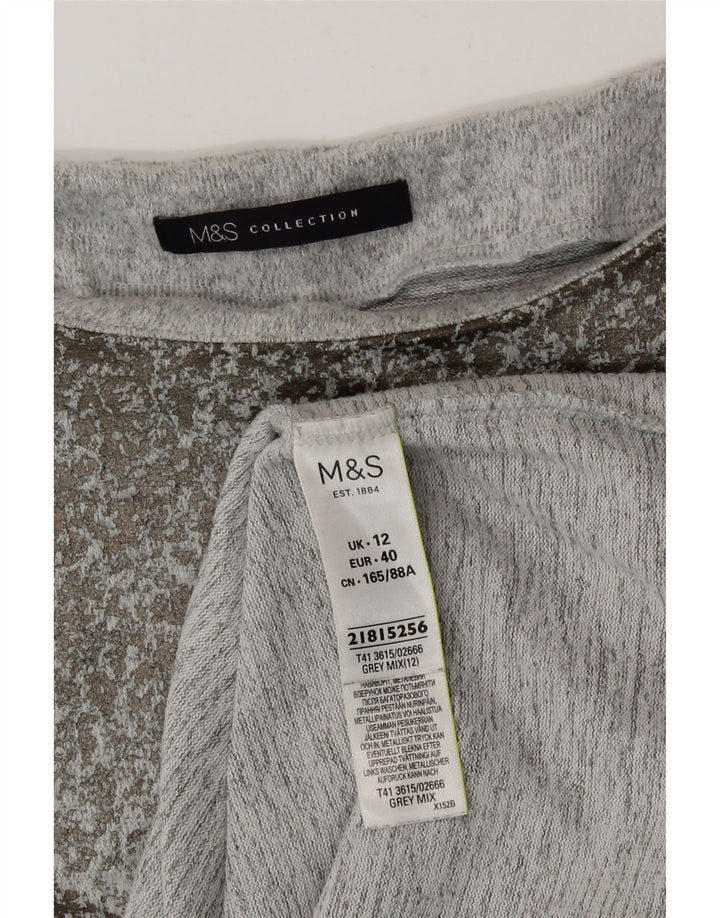 Marks & Spencer ženska majica dugih rukava UK 12 srednje sivi poliester