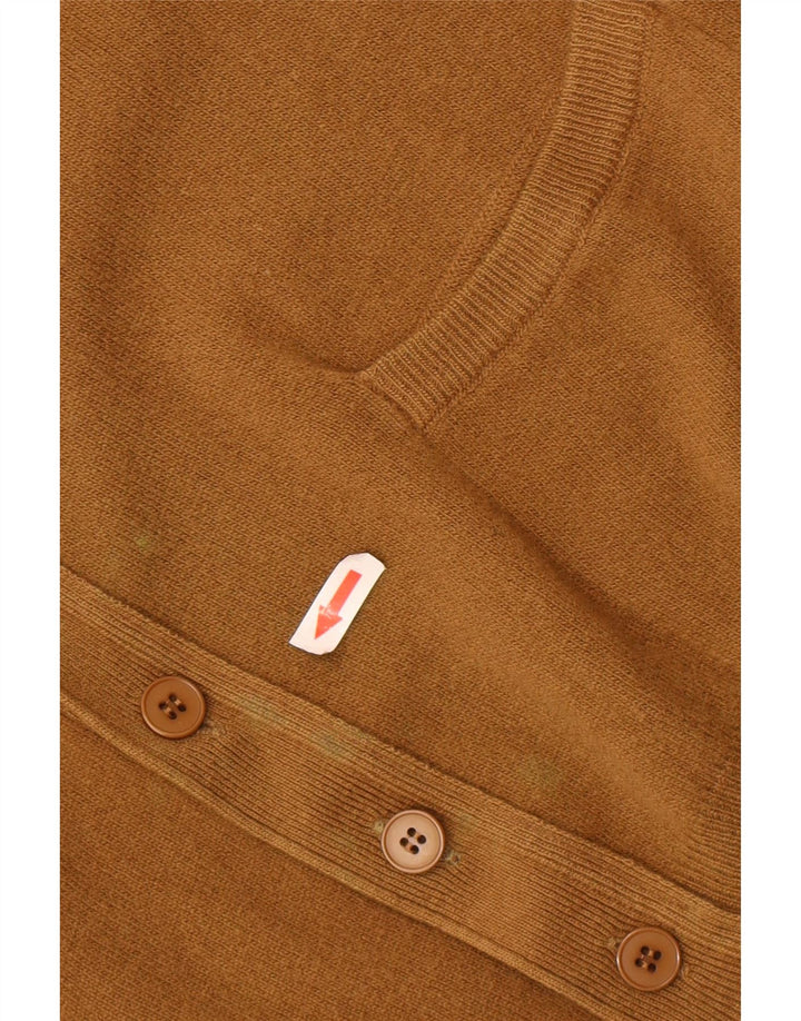 BENETTON Muški kardigan džemper IT 48 Srednje smeđa janjeća vuna