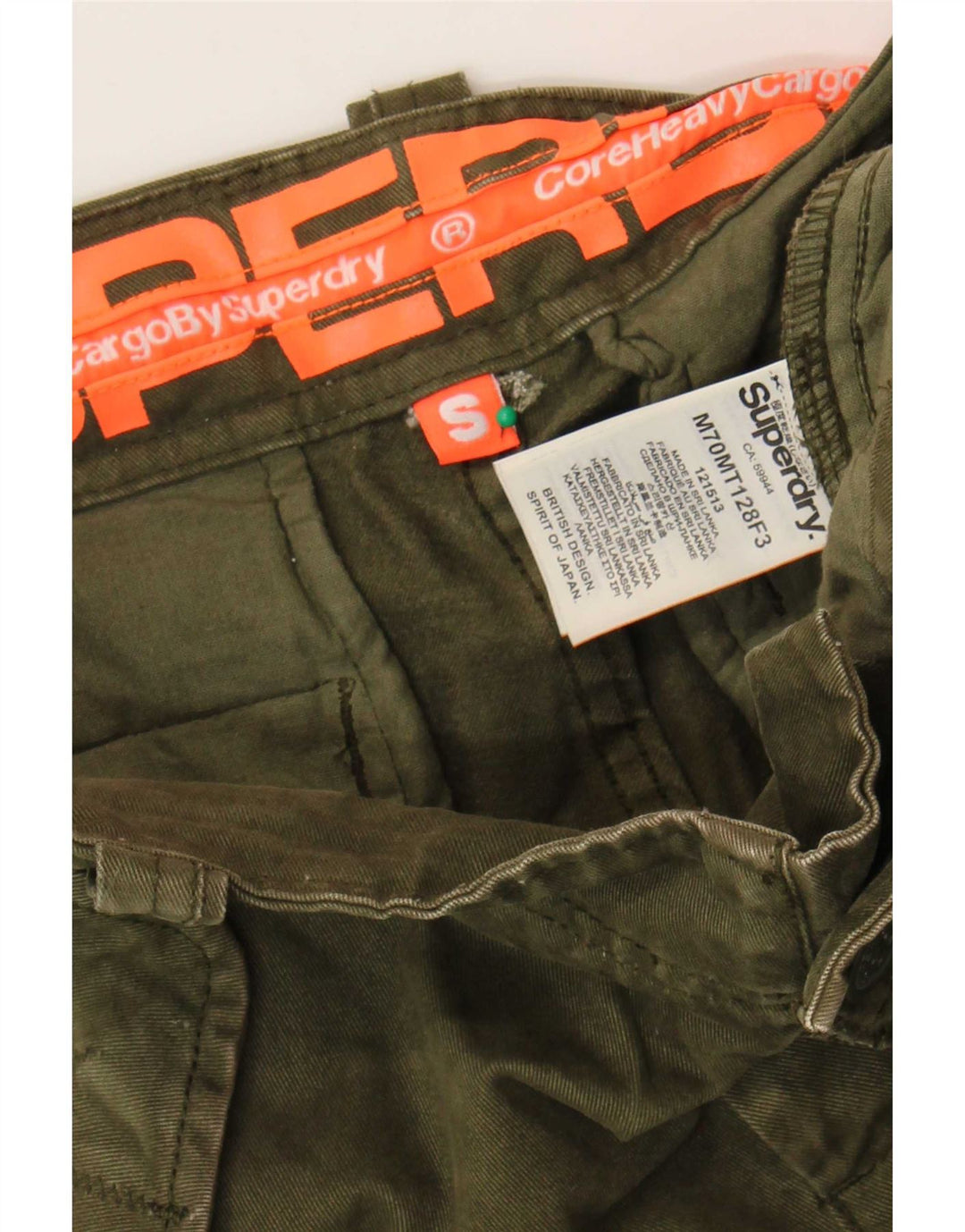 Superdry muške kargo kratke hlače male W29 kaki pamuk
