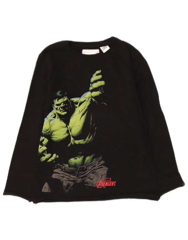 Zara Boys Avengers Graphic Sweatshirt Džemper 6-7 godina crni pamuk