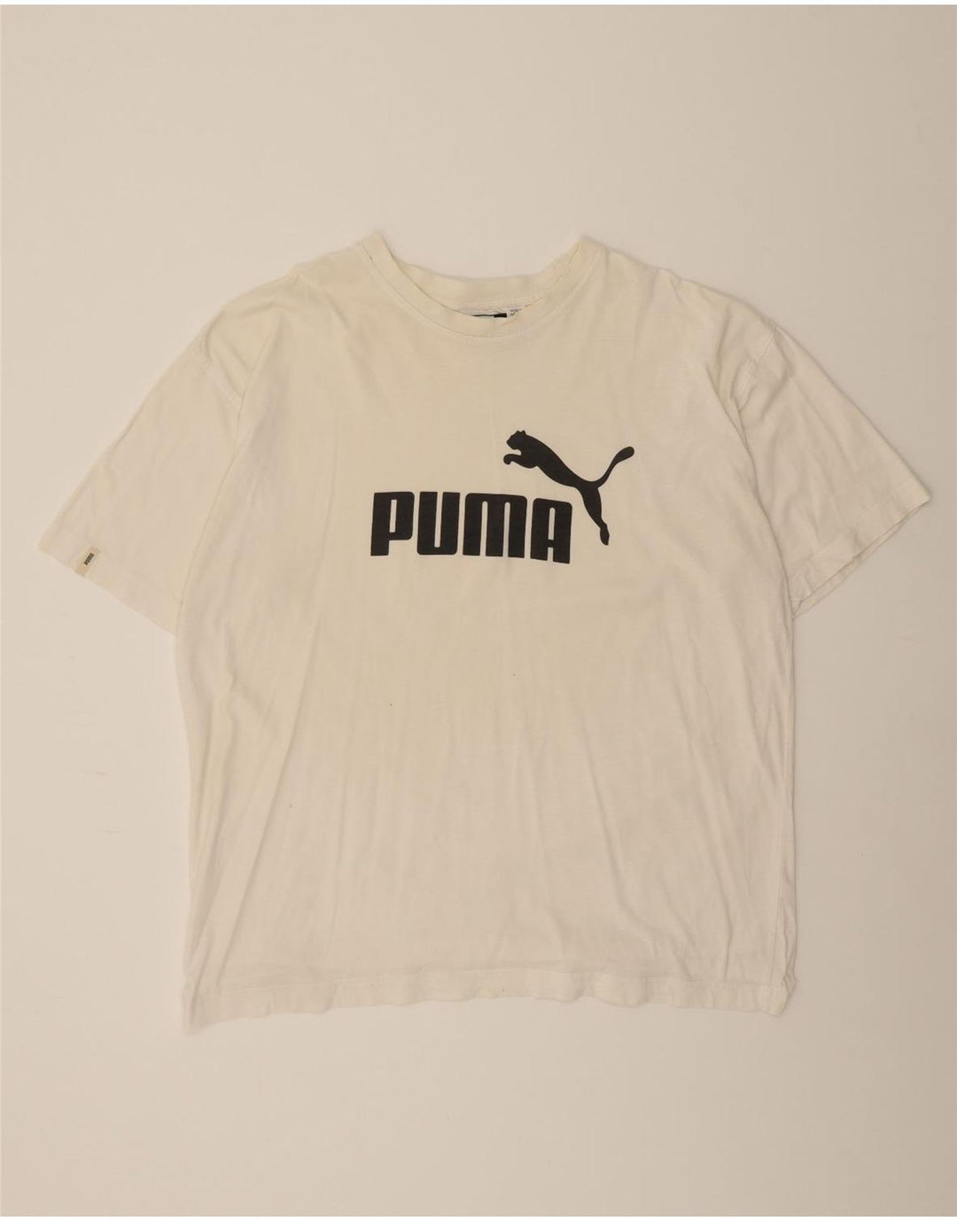 PUMA Mens Graphic T-Shirt Top XL White Vintage Puma and Second-Hand Puma from Messina Hembry 