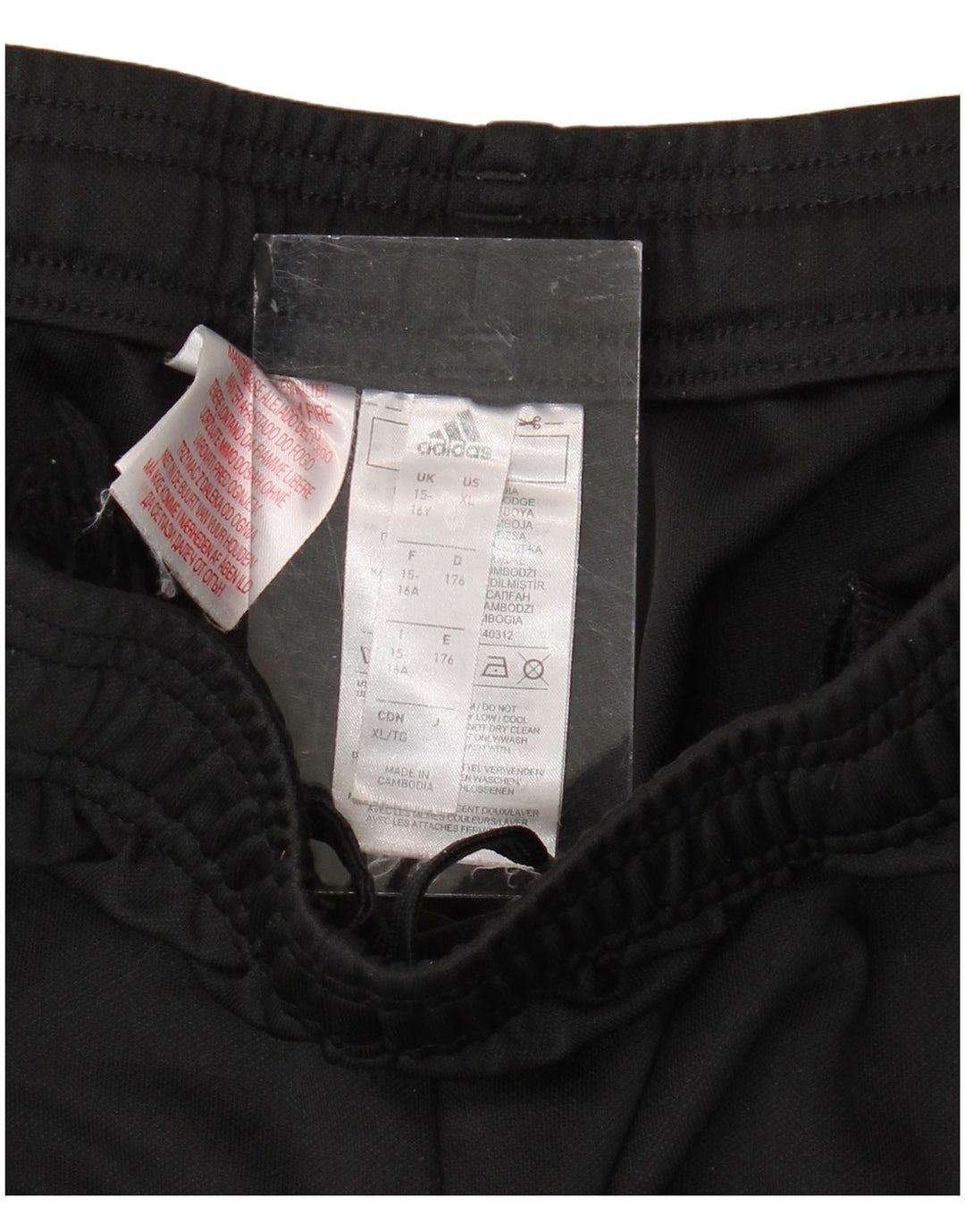 ADIDAS Hlače za trenirku Aeroready za dječake 15-16 godina crne poliesterske