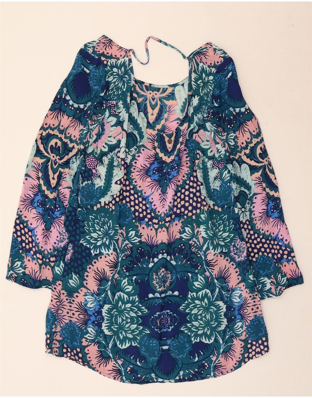 BILLABONG ženska haljina tunika dugih rukava UK 12 srednje raznobojna cvjetna