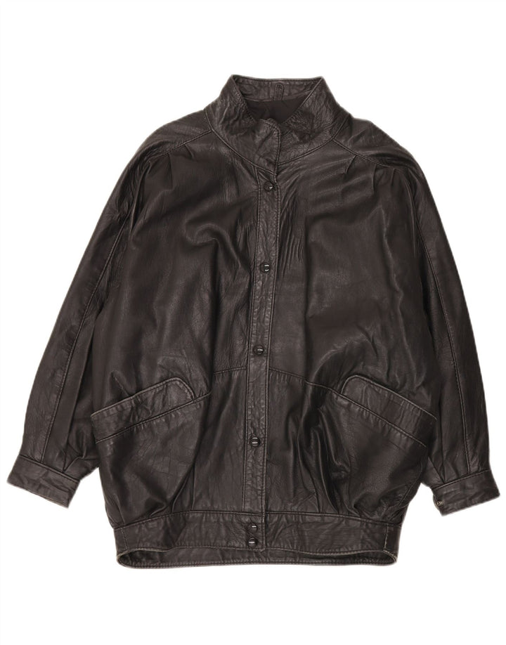 Vintage ženska kožna jakna UK 20 2XL crna koža