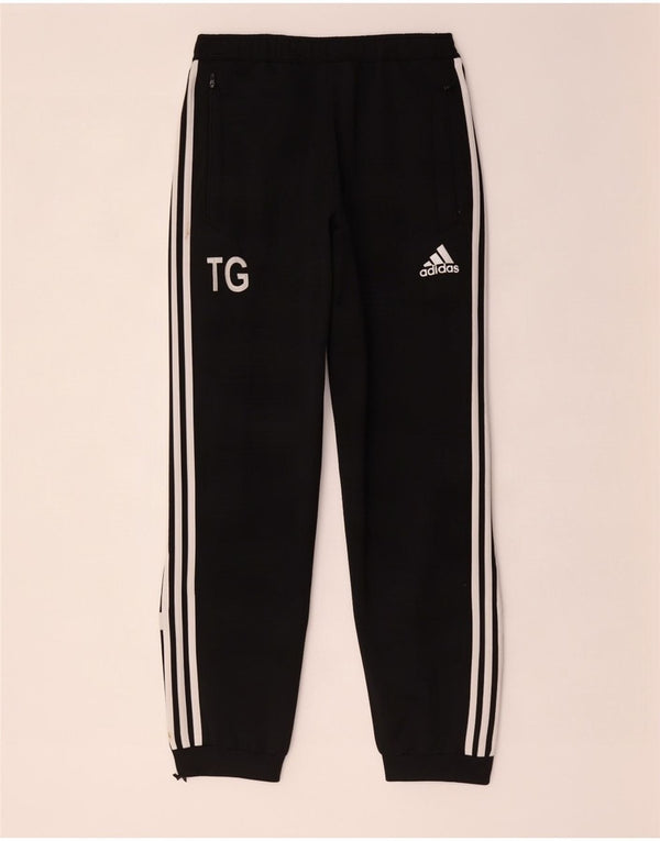 Adidas muške trenirke s grafičkim motivima, hlače za trčanje srednje crne boje