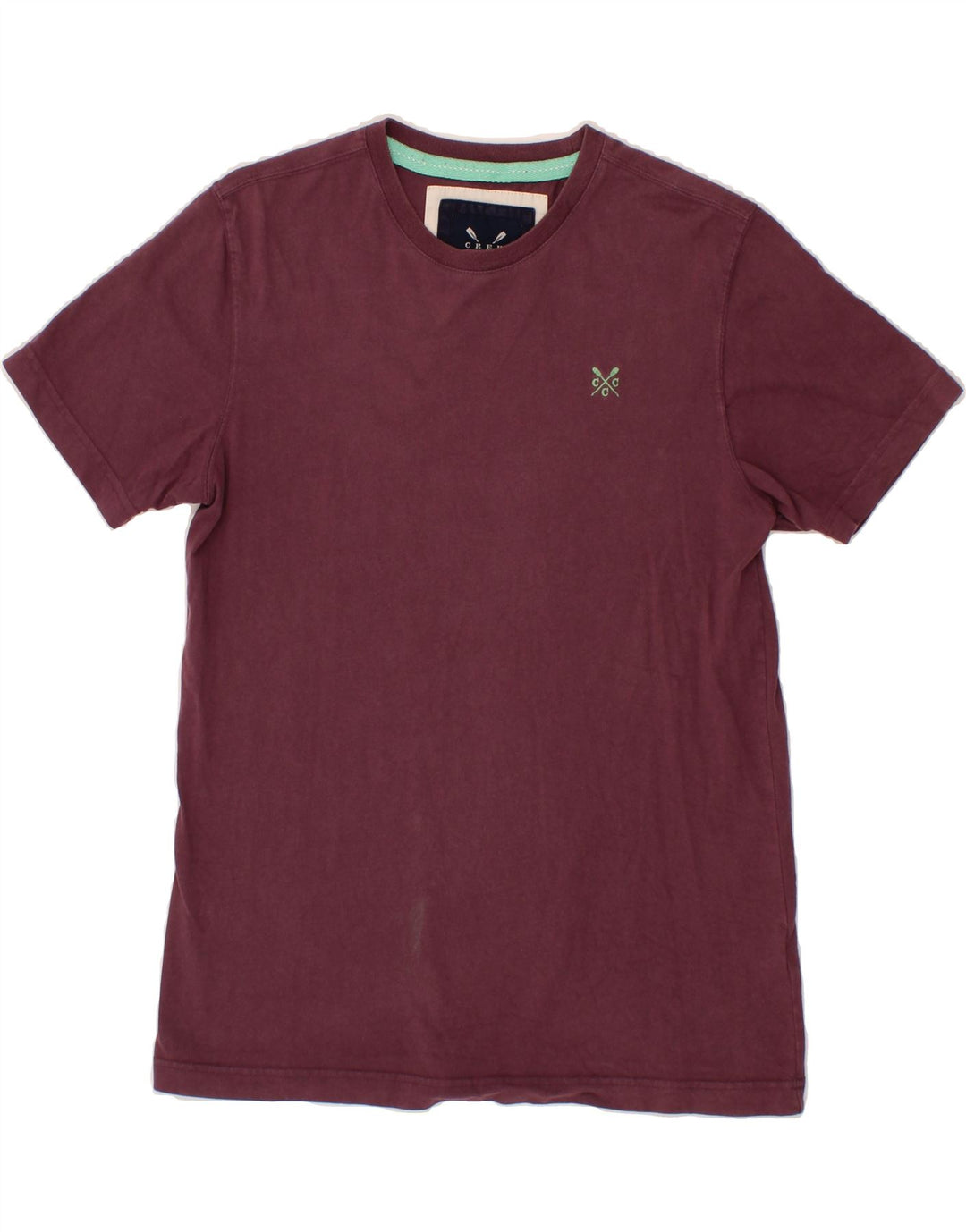 CREW CLOTHING Mens T-Shirt Top Small Maroon Cotton Vintage Crew Clothing and Second-Hand Crew Clothing from Messina Hembry 
