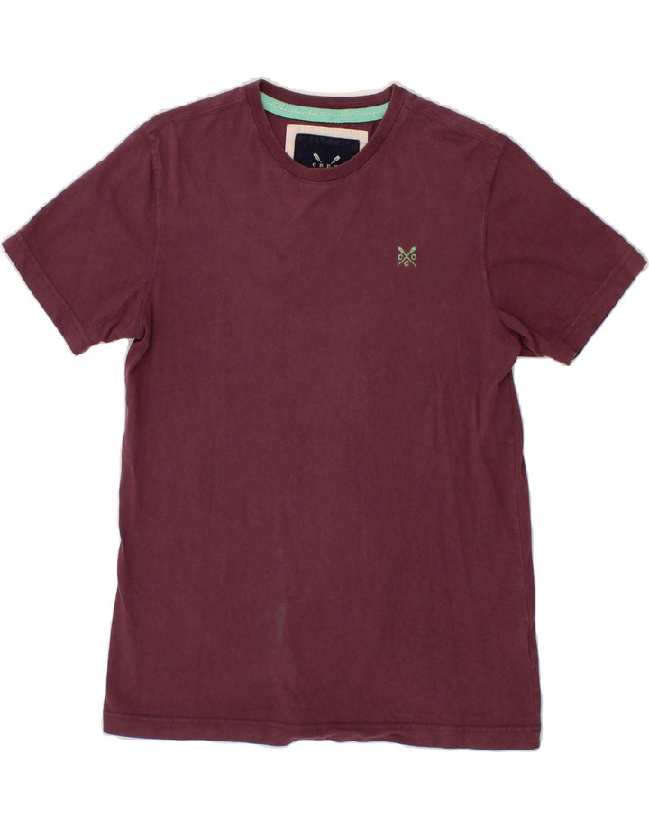 CREW CLOTHING Mens T-Shirt Top Small Maroon Cotton Vintage Crew Clothing and Second-Hand Crew Clothing from Messina Hembry 