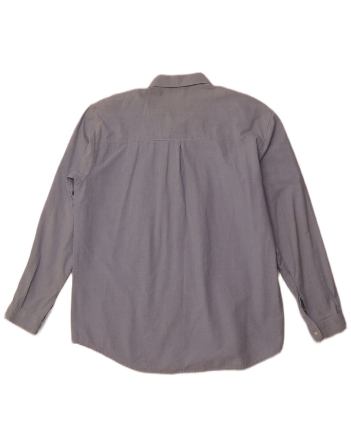 VINTAGE ženska košulja UK 18 XL plava cvjetna pamuk retro