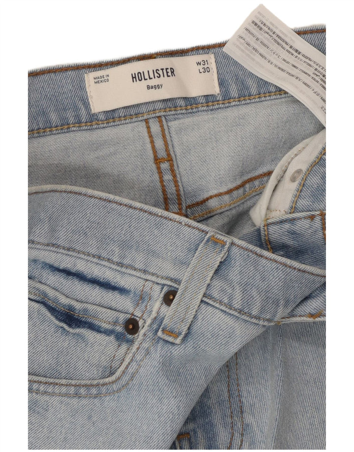 HOLLISTER Muške široke široke traperice W31 L30 Plavi pamuk