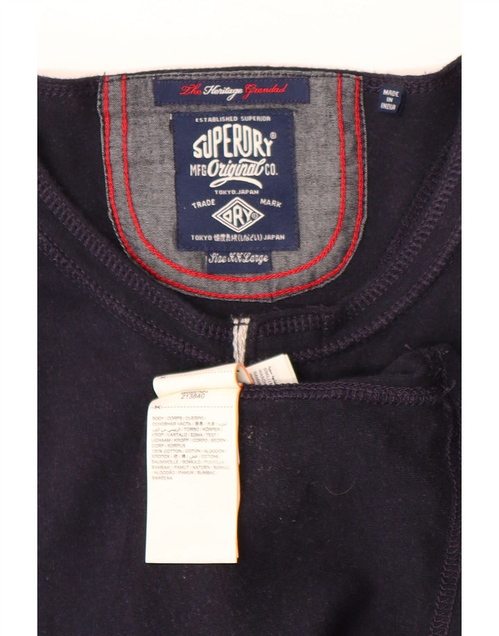 SUPERDRY muška majica dugih rukava 2XL tamnoplavi pamuk