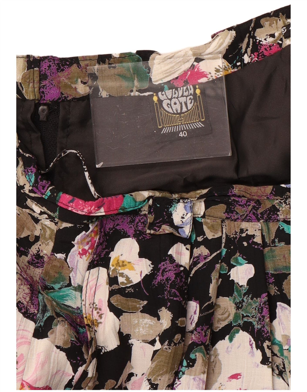 GOLDEN GATE Womens Pleated Skirt EU 40 Medium W30 Multicoloured Floral
