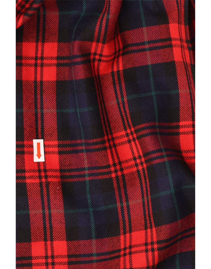 Vintage ženska plisirana suknja s noževima IT 42 srednje veličine W28 crvena karirana djevičanska vuna