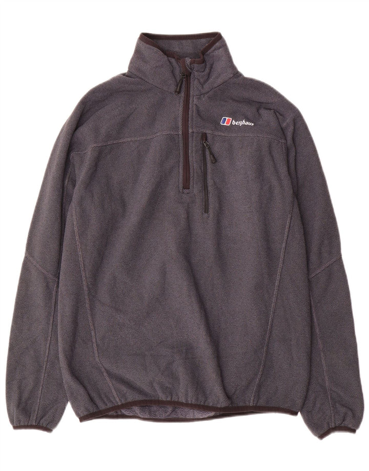 BERGHAUS Muška majica s izrezom s patentnim zatvaračem Mali sivi poliester