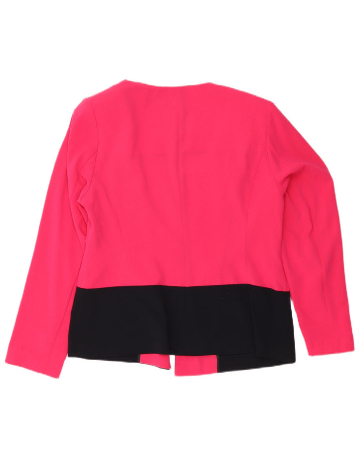 Marks & Spencer ženska jakna s otvorenim sakoom UK 16 Large Pink Colourblock