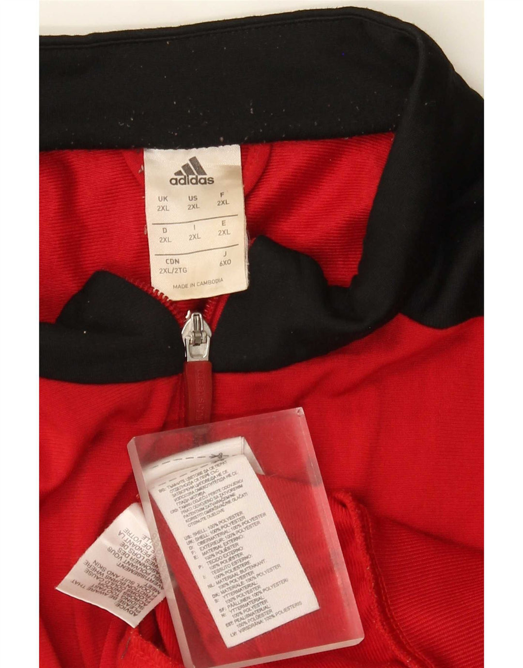 Adidas muška trenirka gornja jakna 2XL poliester crvene boje