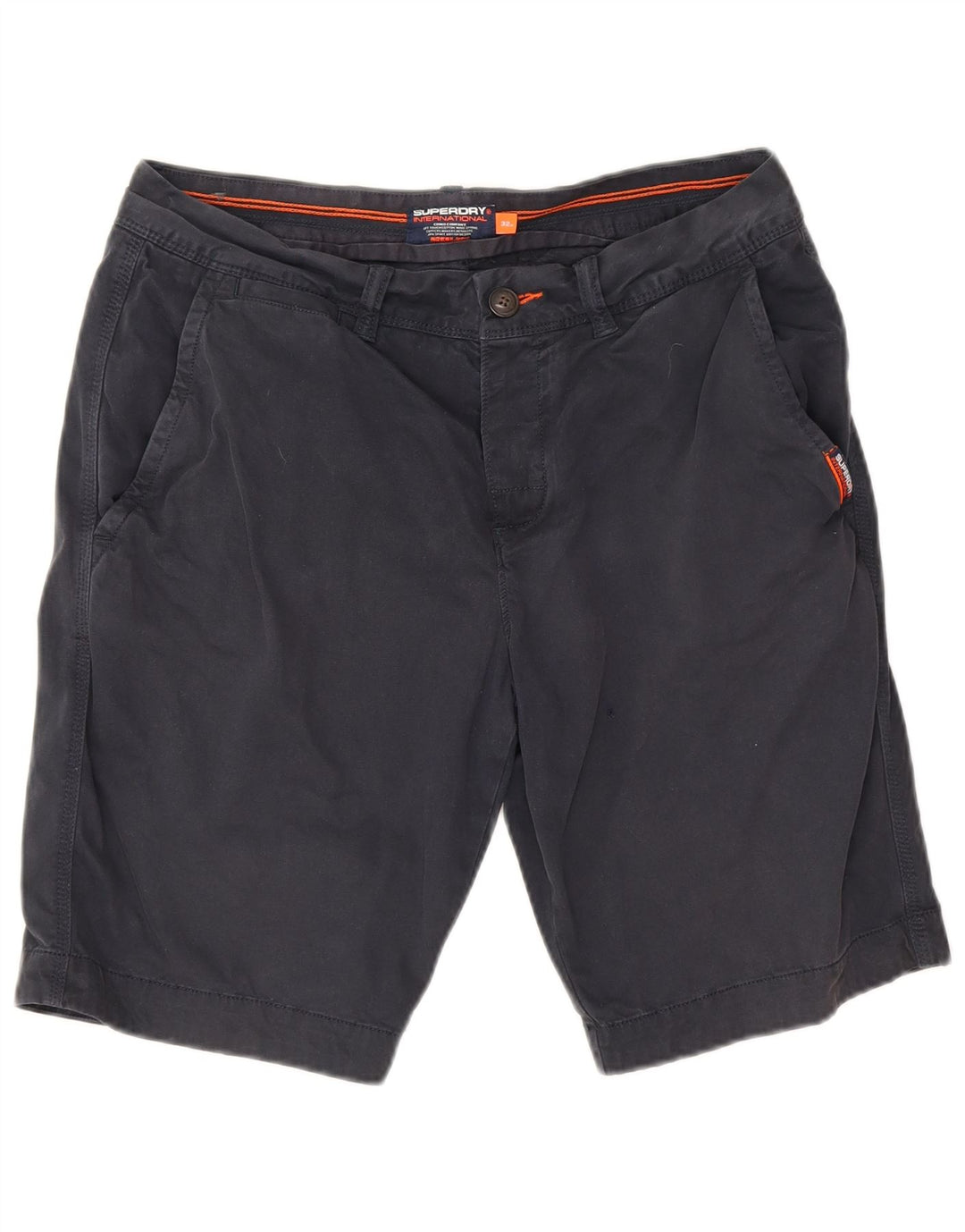 Superdry muške chino kratke hlače W32 srednje tamnoplavi pamuk