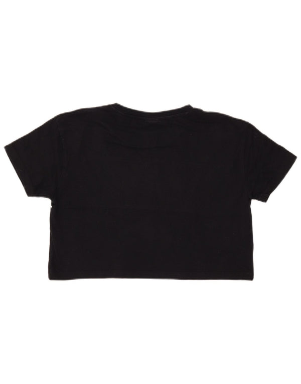 Ellesse ženska majica kratkih rukava s velikim grafičkim kratkim rukavima UK 10, mali crni pamuk