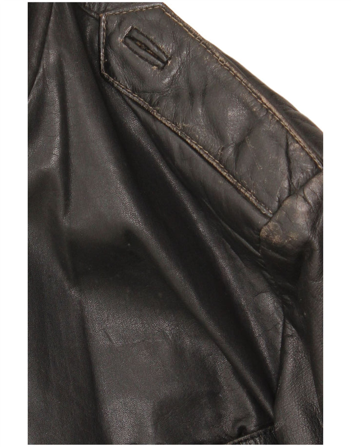 Vintage muška kožna jakna UK 42 XL crna koža