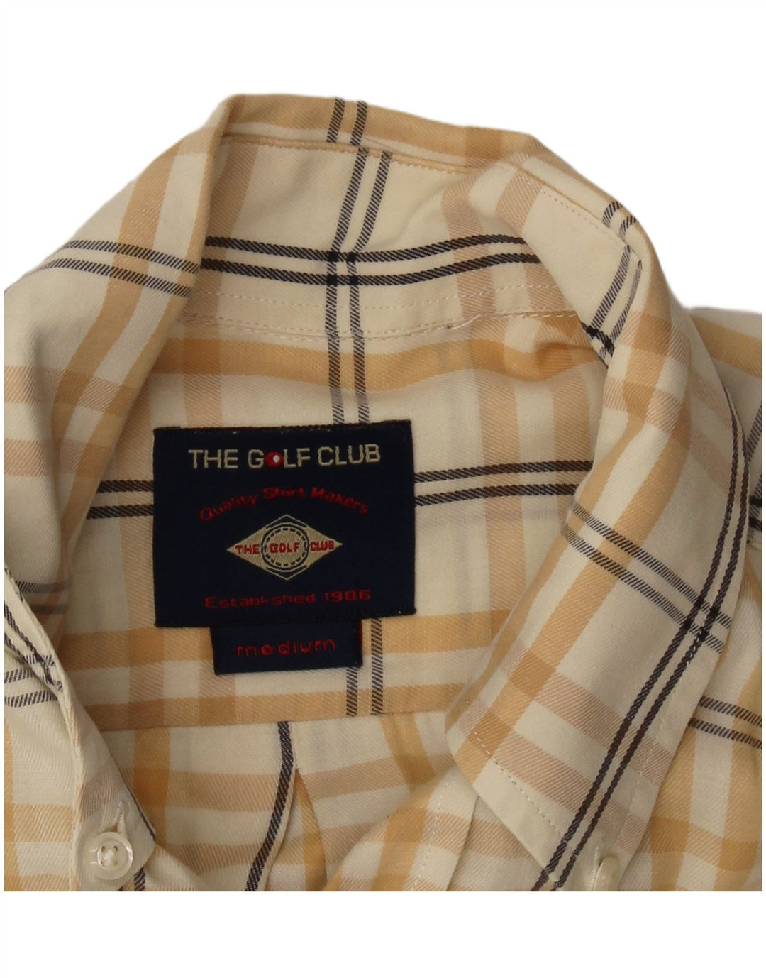 VINTAGE muška košulja Srednje žuti karirani pamuk