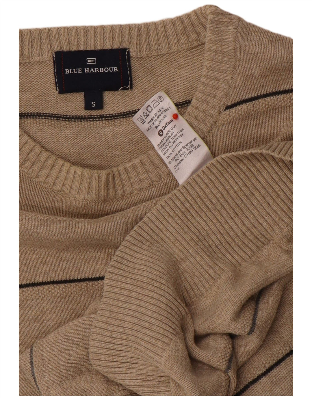 Marks & Spencer muški pulover s okruglim izrezom Blue Harbor mali bež