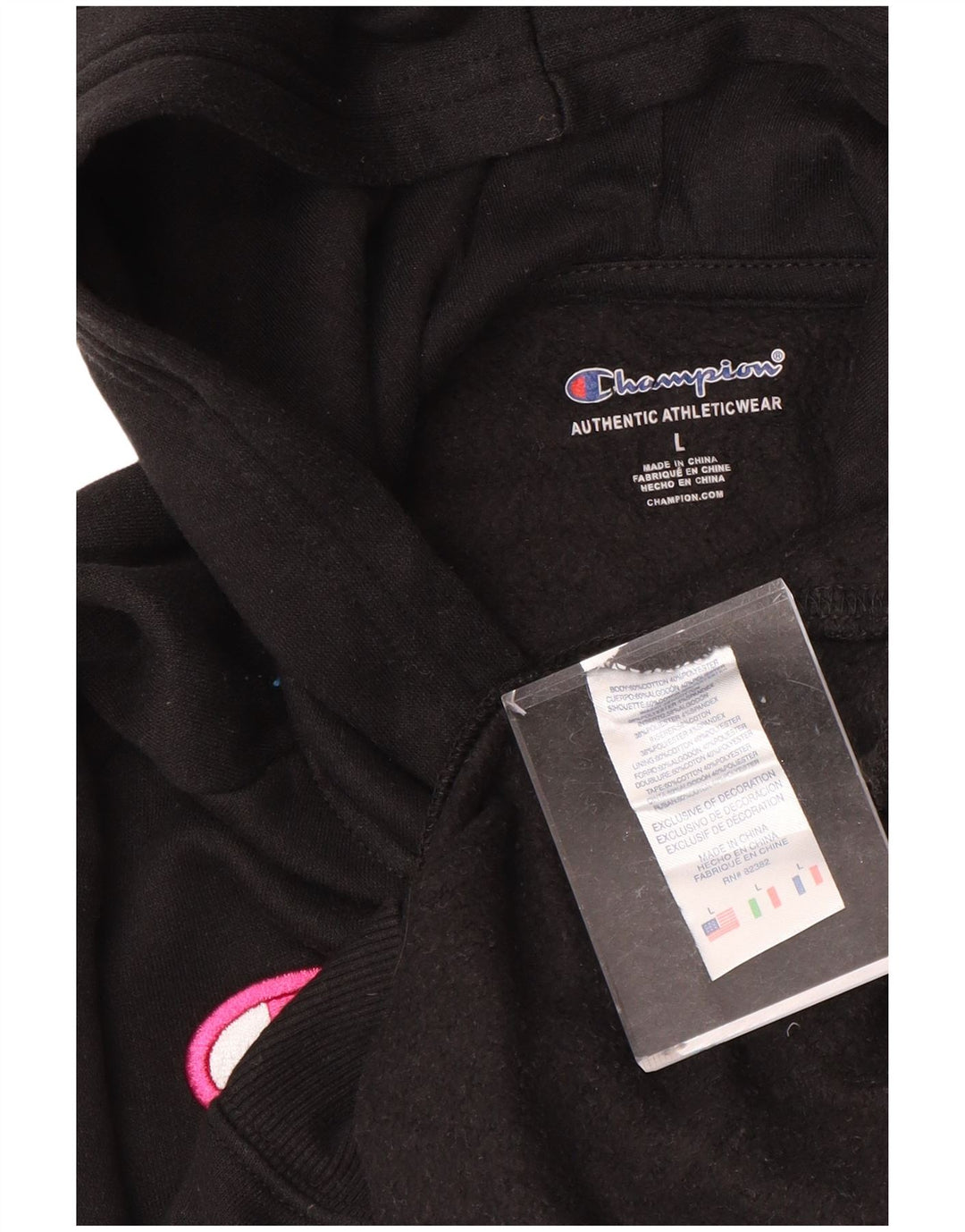 CHAMPION Majica s kapuljačom s kapuljačom za djevojčice 11-12 godina, velika crna