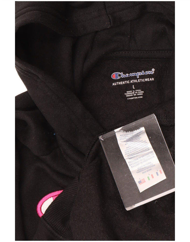 CHAMPION Majica s kapuljačom s kapuljačom za djevojčice 11-12 godina, velika crna