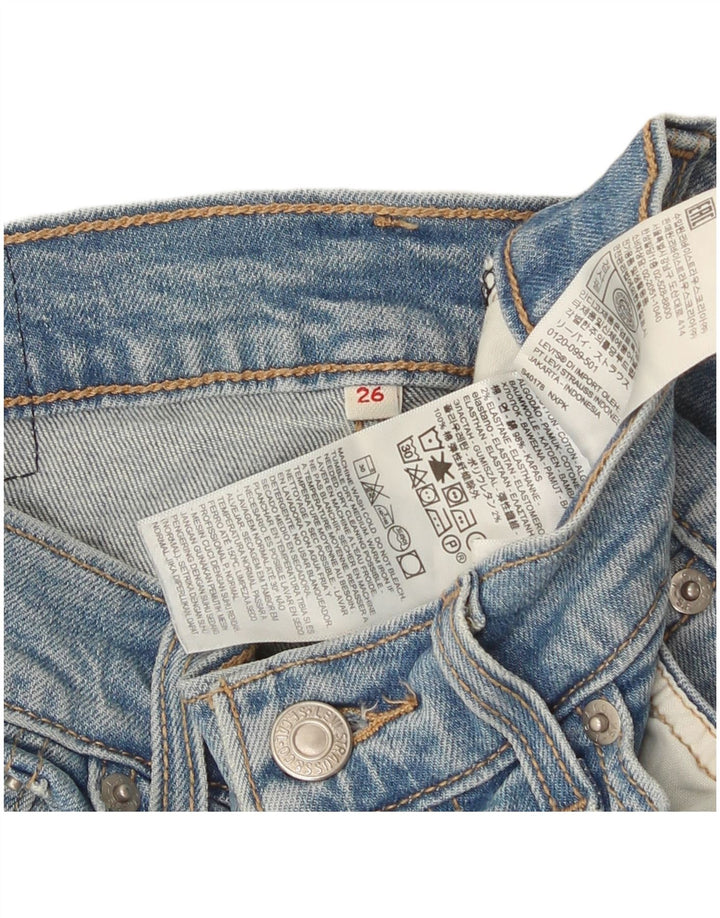 Levi's ženske traper kratke hlače W26 male plave boje pamuka