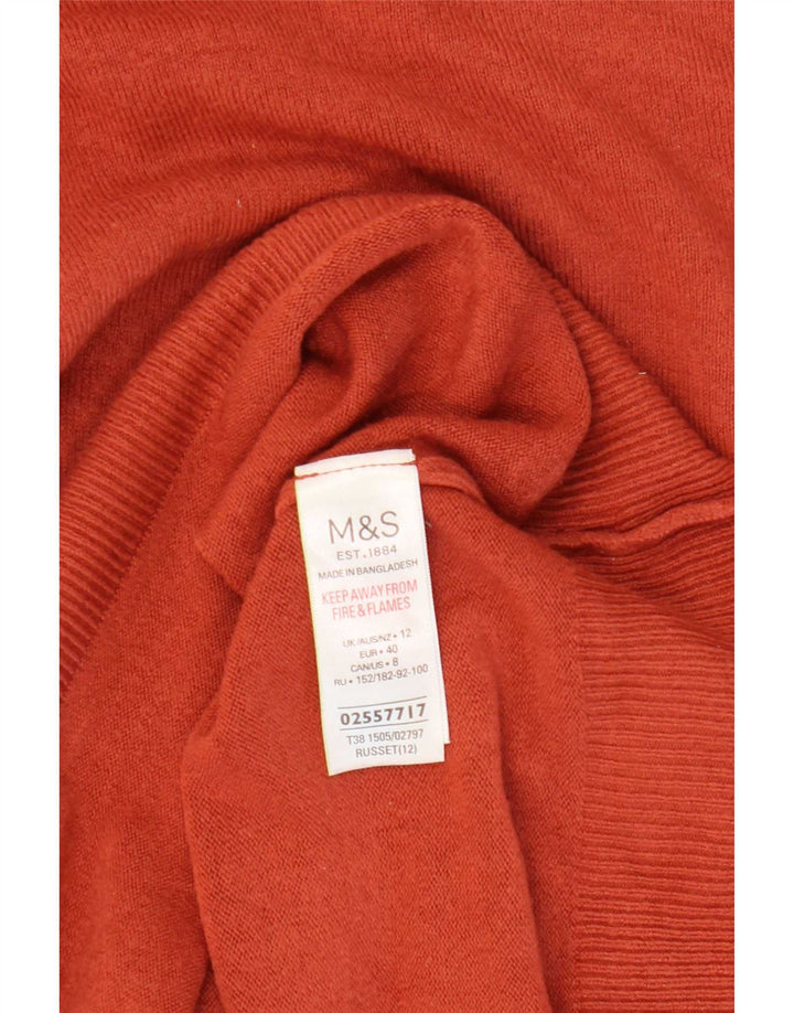 Marks & Spencer ženski pulover s rol izrezom UK 12 srednje narančasta akril