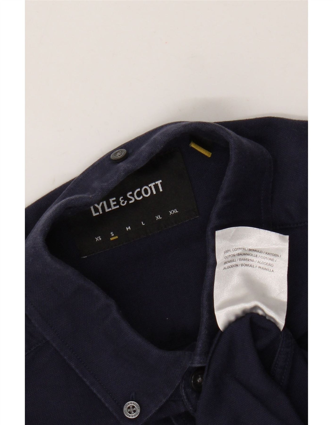 Lyle & Scott muška košulja mala tamnoplava pamuk