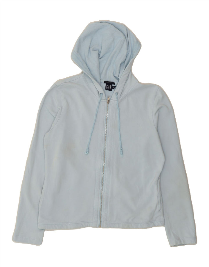 GAP Womens Zip Hoodie Sweater UK 14 Medium Blue Cotton Vintage Gap and Second-Hand Gap from Messina Hembry 