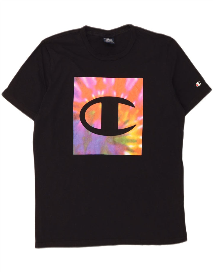 CHAMPION Mens Graphic T-Shirt Top Medium Black Tie Dye Cotton Vintage Champion and Second-Hand Champion from Messina Hembry 