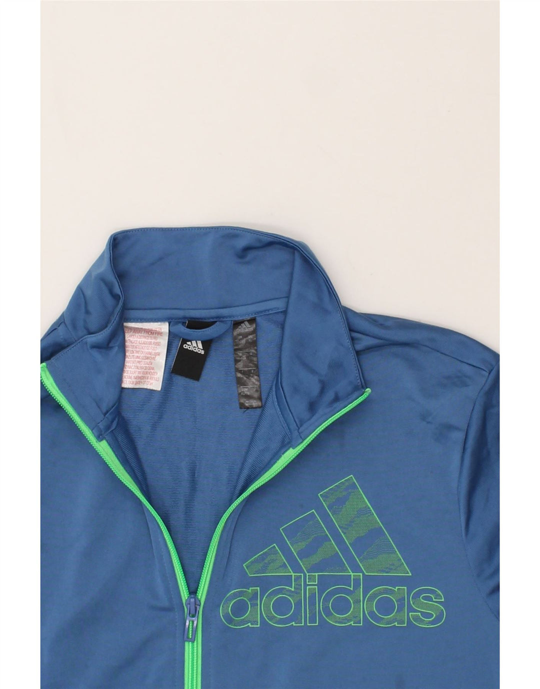 ADIDAS Boys Graphic Tracksuit Top Jacket 15-16 Years Blue Polyester Vintage Adidas and Second-Hand Adidas from Messina Hembry 