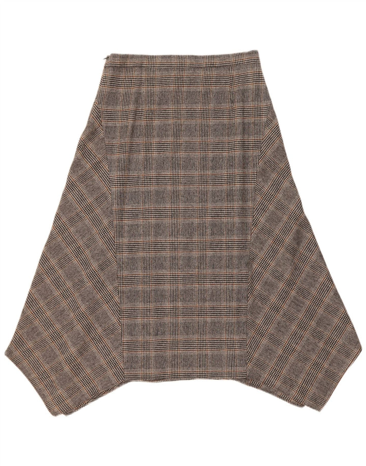 Massimo Dutti ženska asimetrična suknja EU 40 Srednja W30 siva karirana vuna