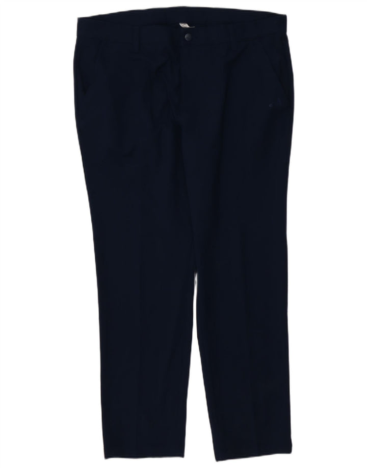 ADIDAS muške ravne chino hlače W36 L30 tamnoplavi poliester