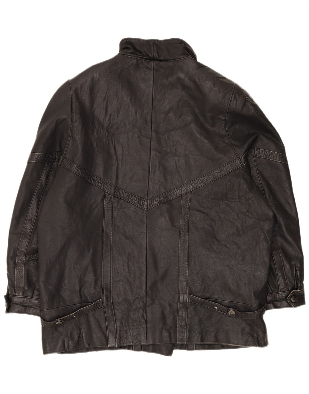 Vintage ženska prevelika kožna jakna EU 46 XL crna koža