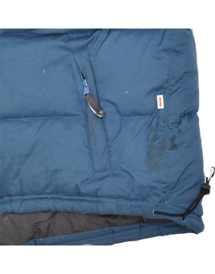 FILA Mens Padded Jacket IT 52/54 XL Blue Colourblock Polyester Vintage Fila and Second-Hand Fila from Messina Hembry 