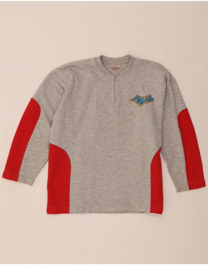 Stefanel Boys Graphic Sweatshirt Džemper 10-11 Years Grey Colourblock
