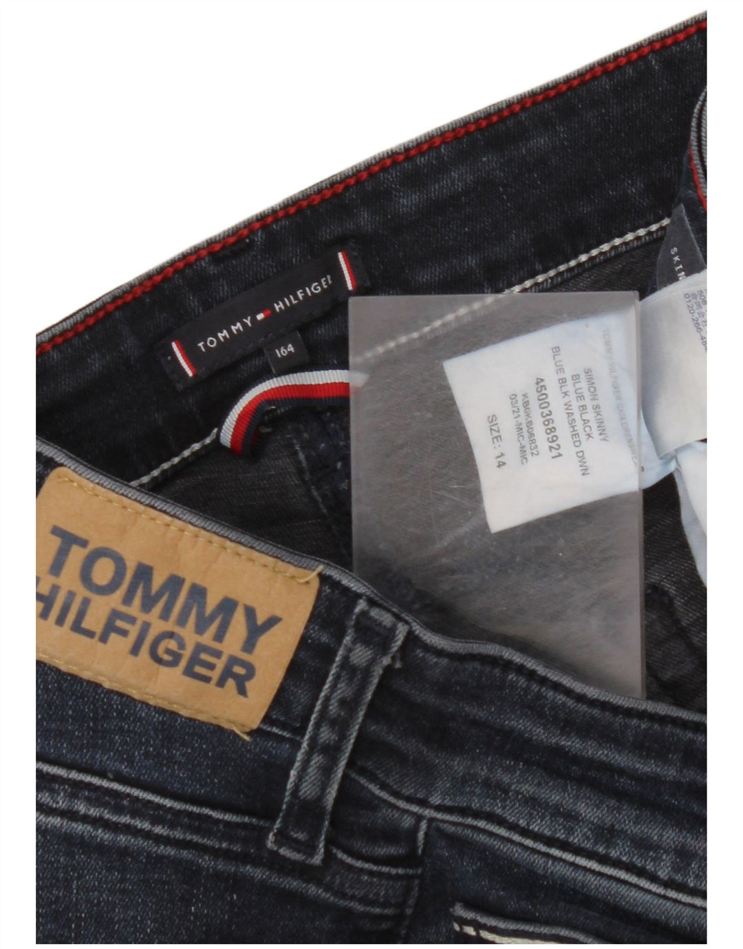 TOMMY HILFIGER Skinny traperice za dječake 13-14 godina W28 L29 tamnoplavi pamuk
