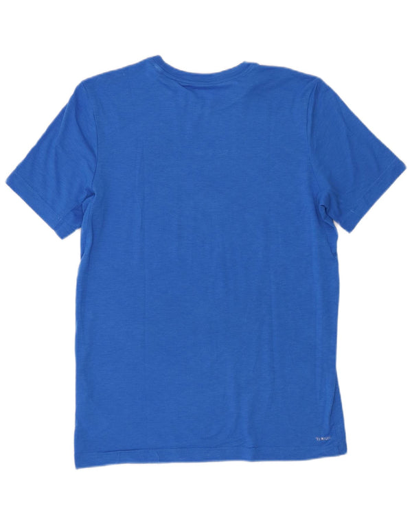 Adidas Boys Climalite Graphic T-Shirt Top 13-14 Years Large Blue Poliester