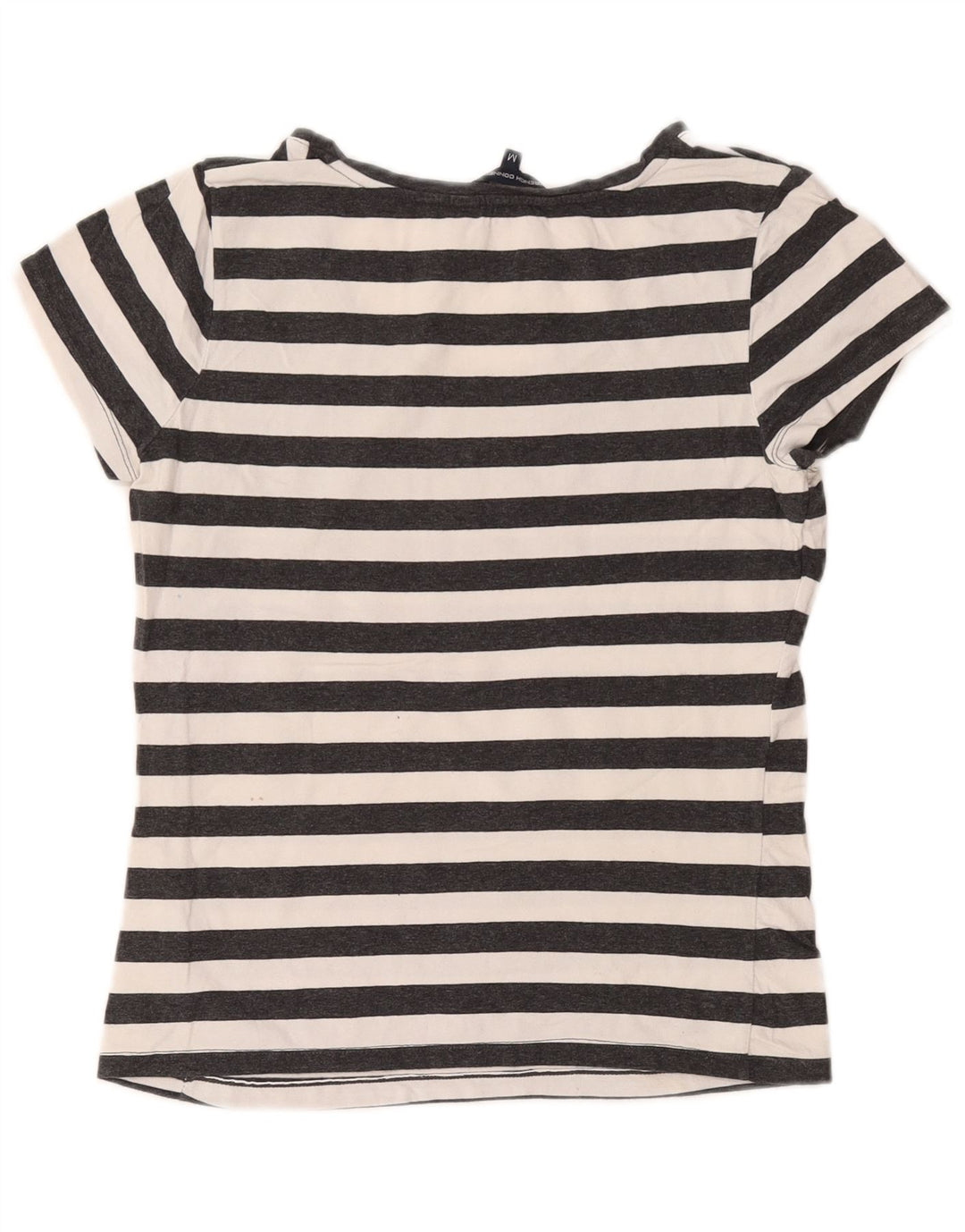 FRENCH CONNECTION Ženska majica kratkih rukava UK 12 Srednje sivi pamuk na pruge