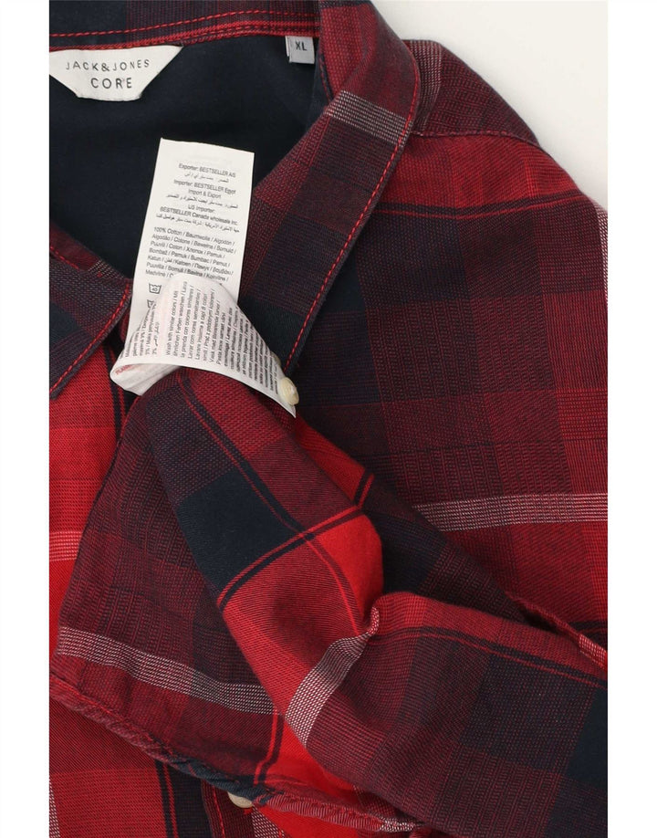 Jack & Jones muška košulja od flanela XL crvenog kariranog pamuka