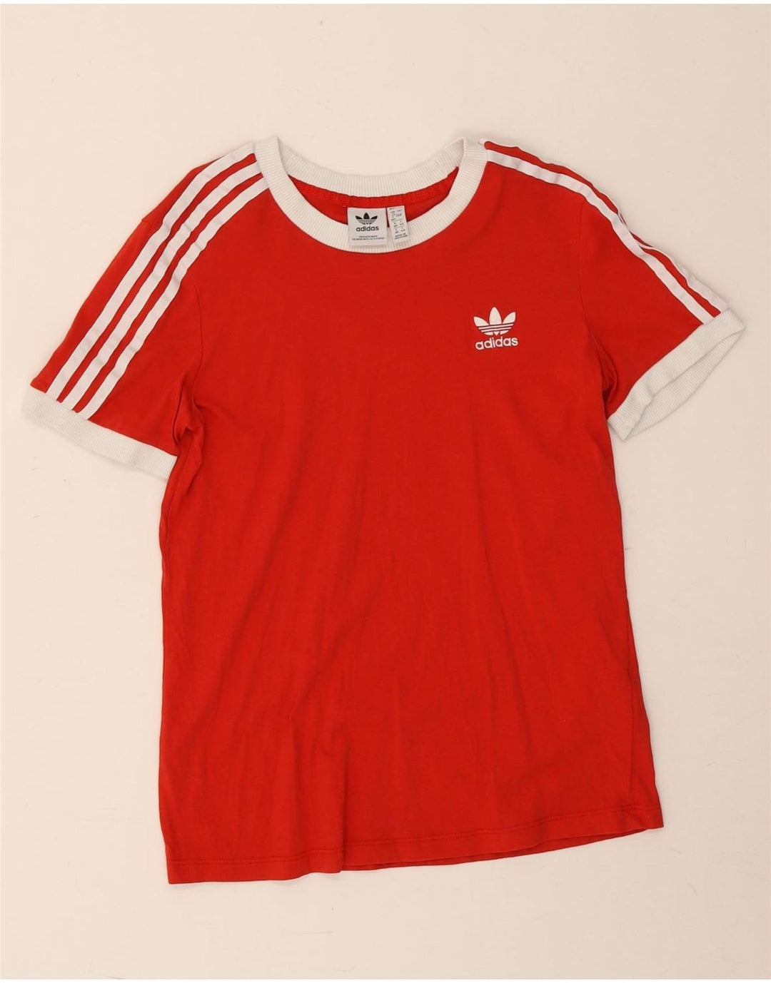 Adidas ženska majica kratkih rukava UK 12 Srednje crveni pamuk