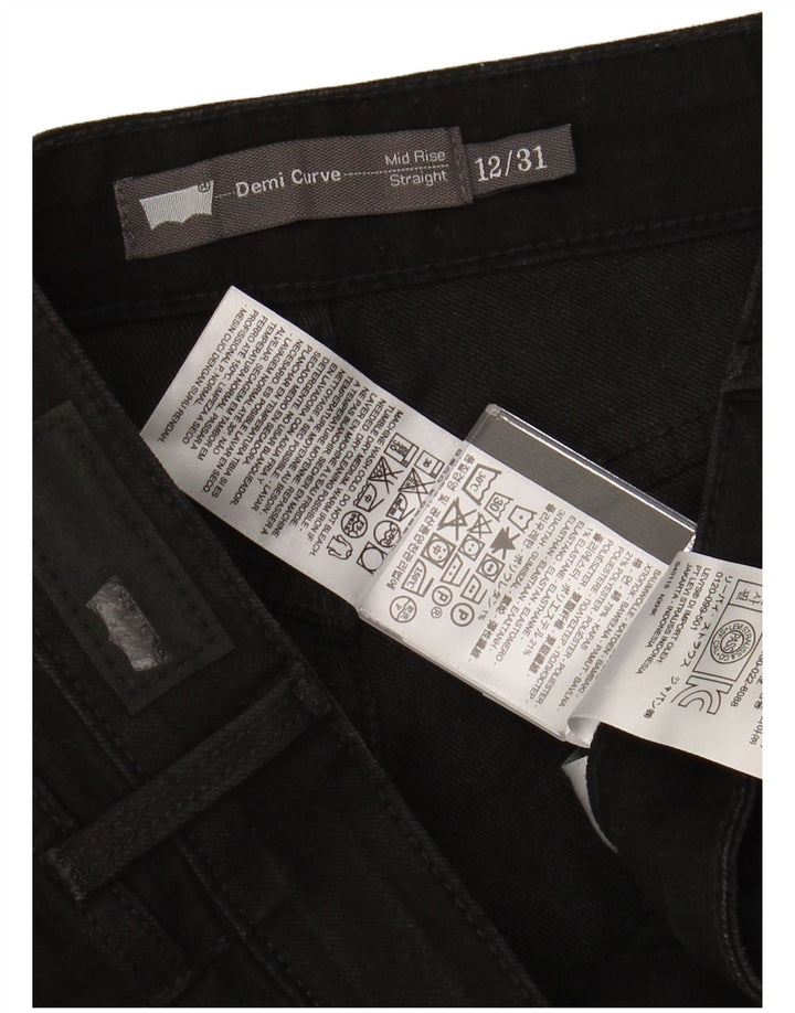 LEVI'S ženske demi curve ravne traperice srednjeg rasta US 12 Large W32 L31 crne