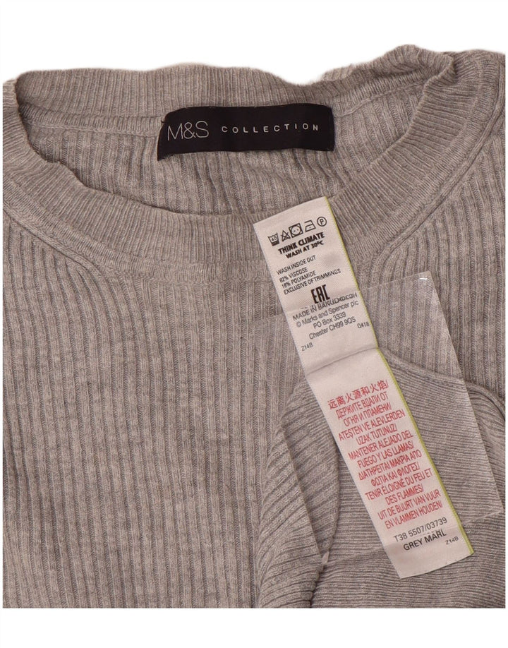 Marks & Spencer ženski džemper s okruglim izrezom UK 12 Srednje siva viskoza
