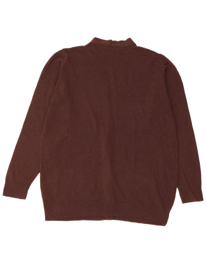 Marks & Spencer ženski kardigan pulover UK 16 Large Brown Lambswool