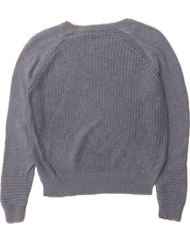 MARKS & SPENCER Womens Boat Neck Jumper Sweater UK 10 Small  Blue Vintage Marks & Spencer and Second-Hand Marks & Spencer from Messina Hembry 