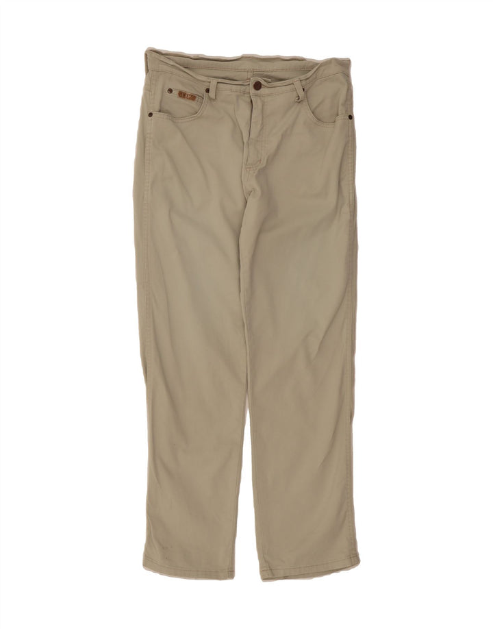 WRANGLER Womens Straight Jeans W33 L30 Beige Cotton Vintage Wrangler and Second-Hand Wrangler from Messina Hembry 