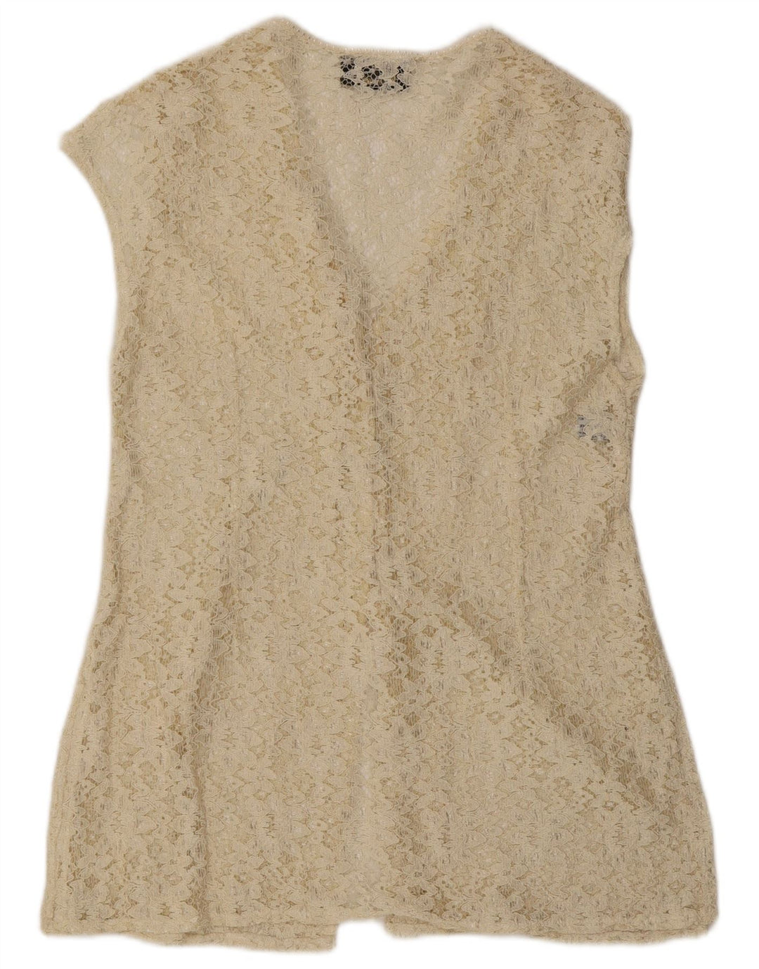 LA SIRENETTA Ženska košulja bez rukava UK 14 Srednje smeđe bijela viskoza